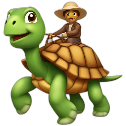 Tortue sur un cheval emoji