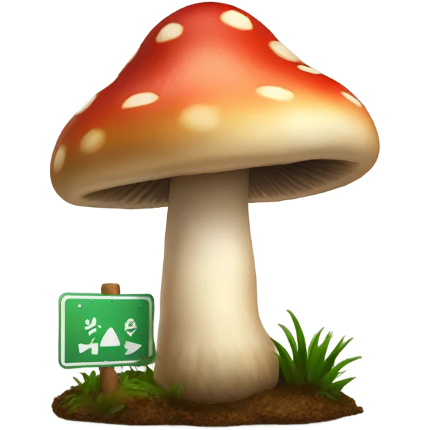 A sign in front of a mushroom that says don’t crash out ￼ emoji