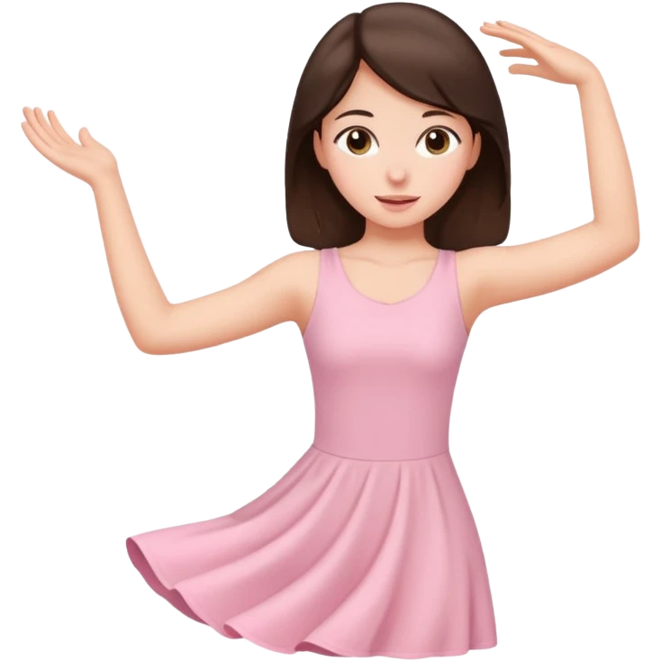 brunette girl in light pink stretching emoji