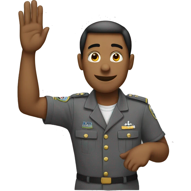 man saluting with second on he emoji