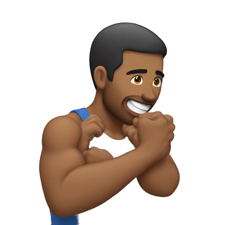 man grabbing his peck muscles  emoji