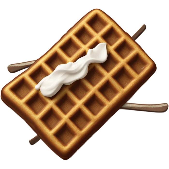 chocolate waffle on skis emoji