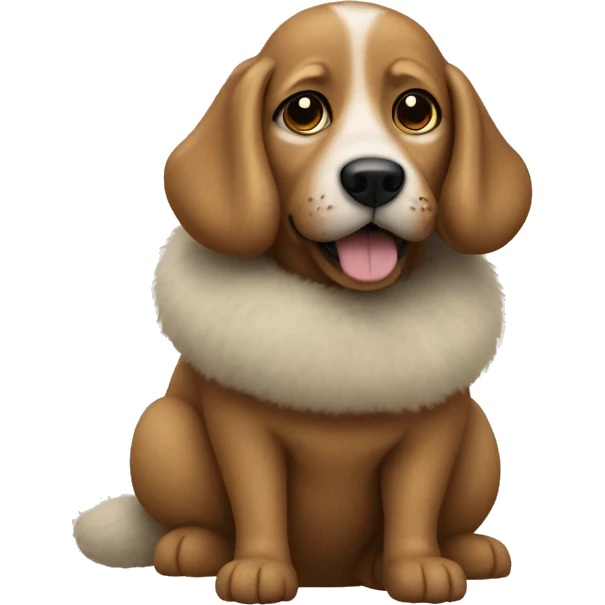 a dog in a fur coat emoji