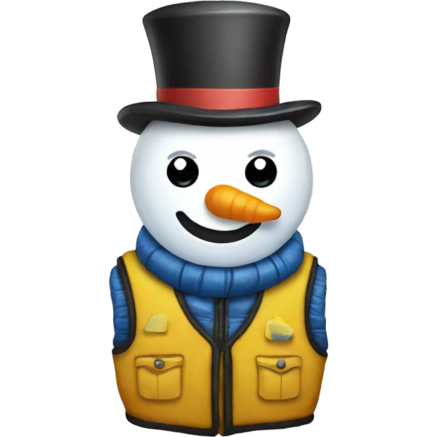 light bulb snowman with vest emoji