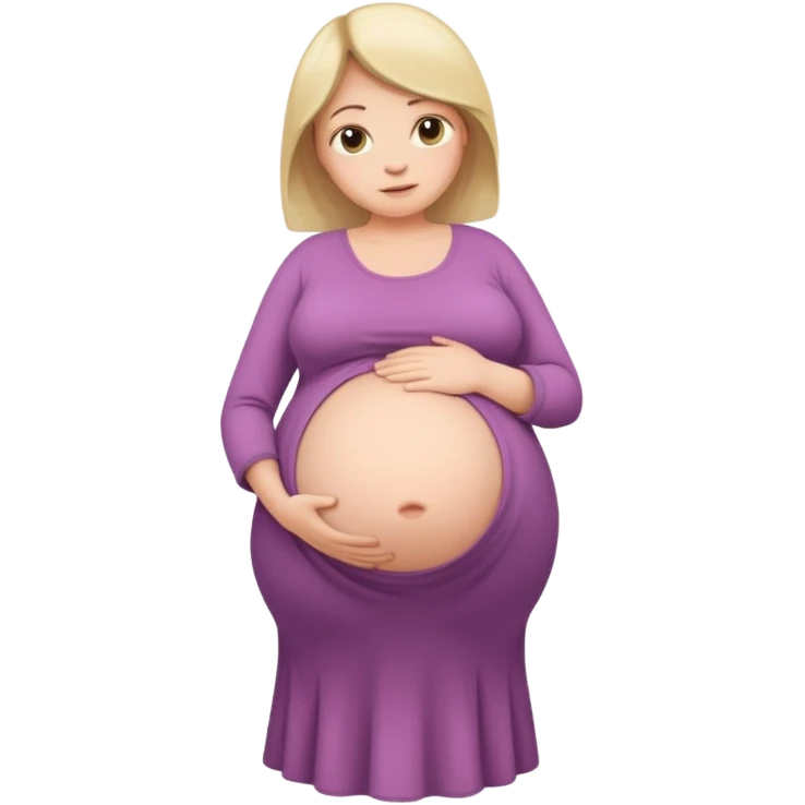 very heavily pregnant overdue woman with super  huge round belly emoji