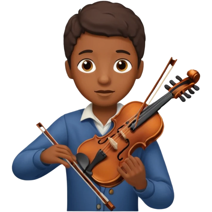 black boy playing violin emoji