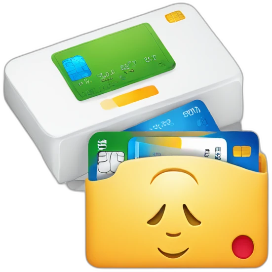 Smartphone reading credit card emoji