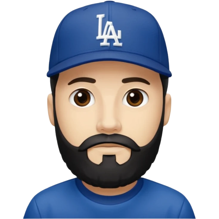 Can you make a guy with fair skin, taper fade, and black beard wearing an LA dodger hat? emoji