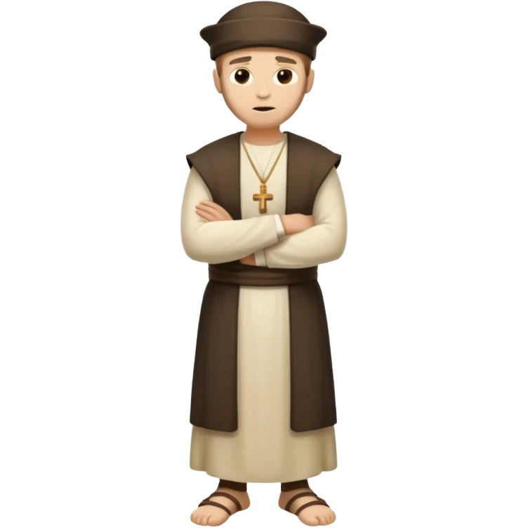 fullbody Pharisee, arms crossed, looking serious, ancient Jewish attire, emoji style emoji