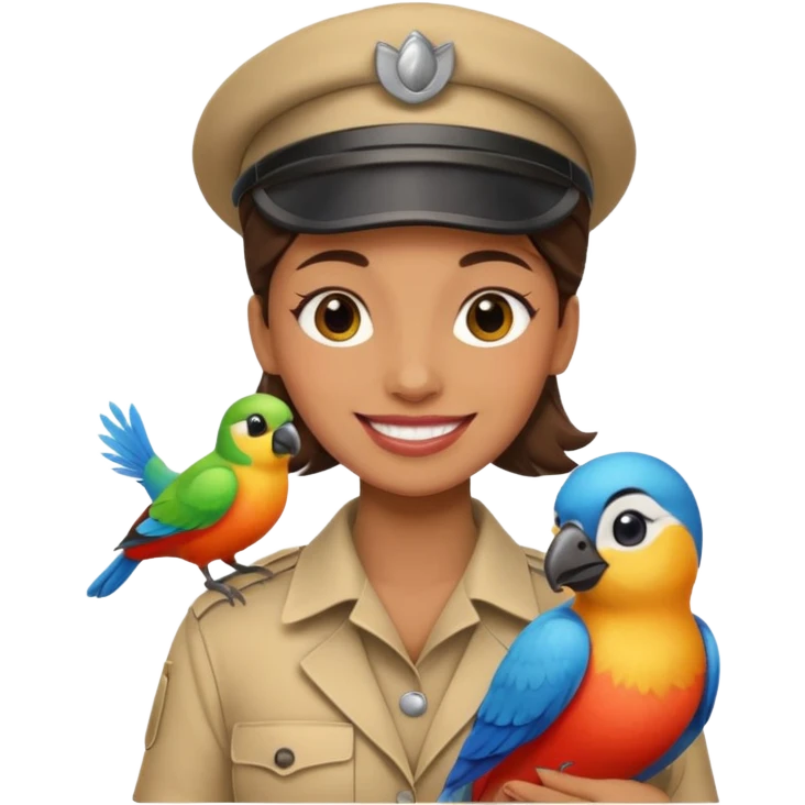 Female zookeeper with bird emoji