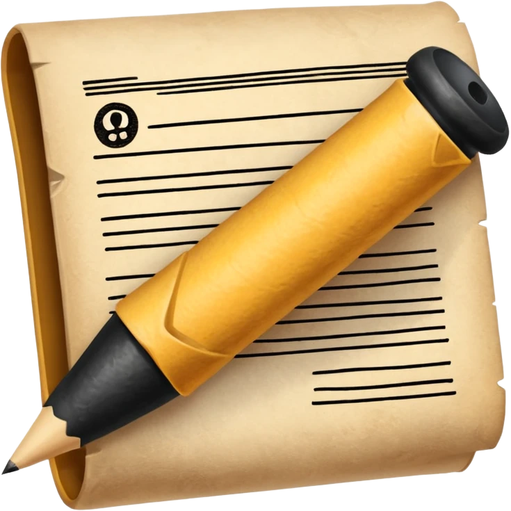 Pergamino enrollado con un sello de cera negro emoji