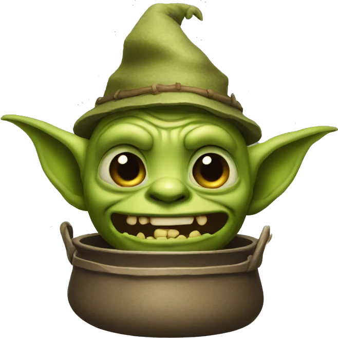 Goblin with a pot on his head emoji