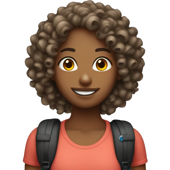 Curly girl with mtb emoji