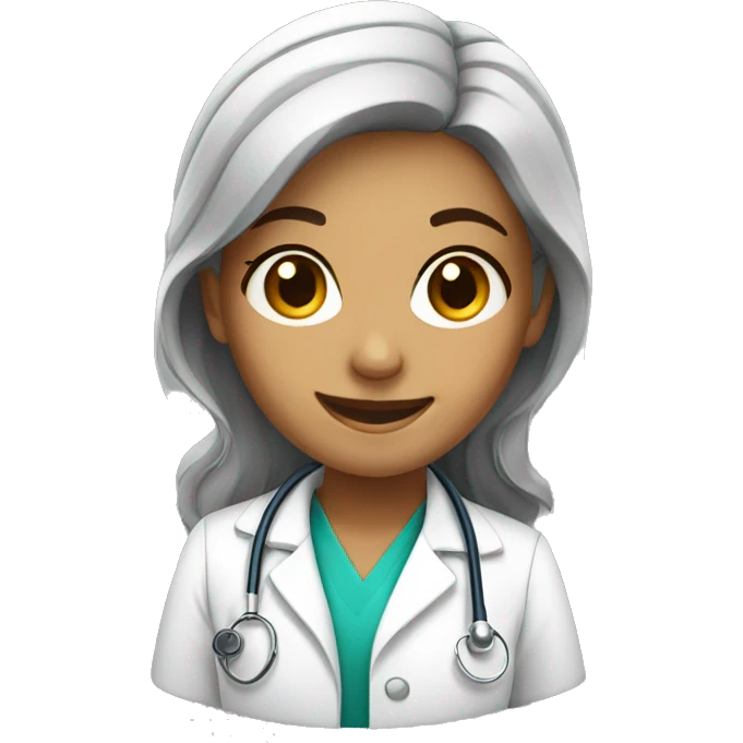 A smiling young female doctor  emoji