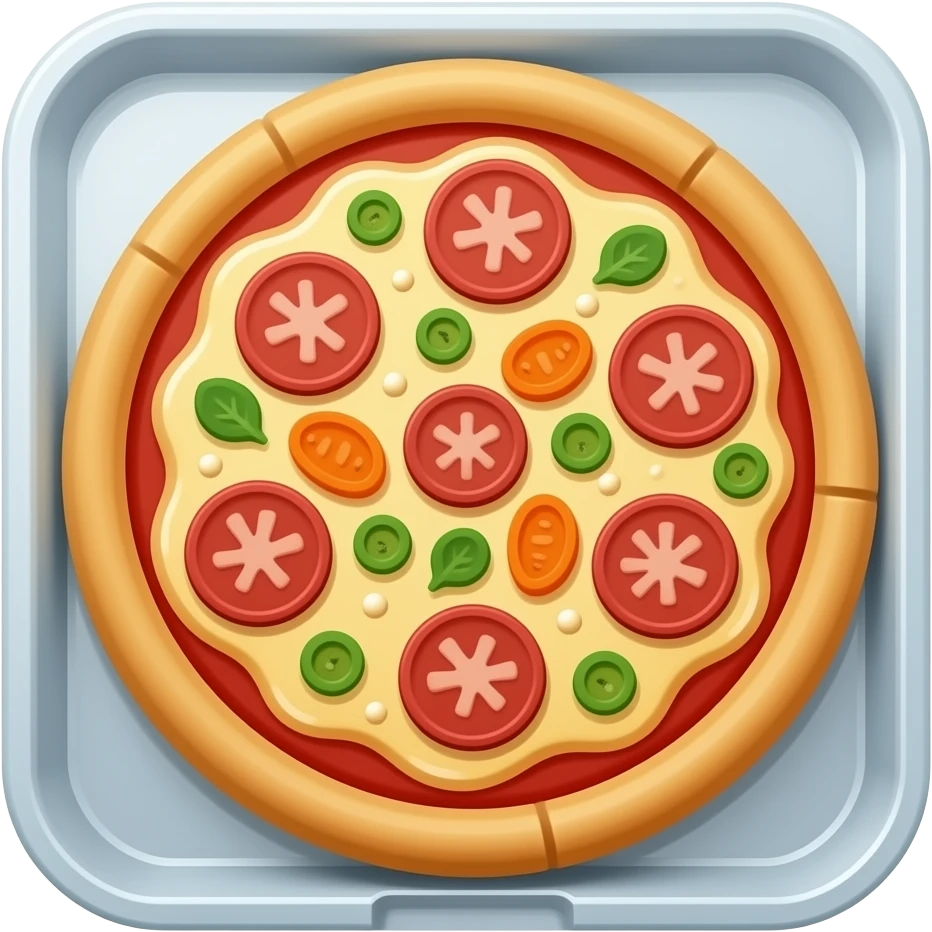 vector flat Packaged Frozen Pizza and Vegetables emoji