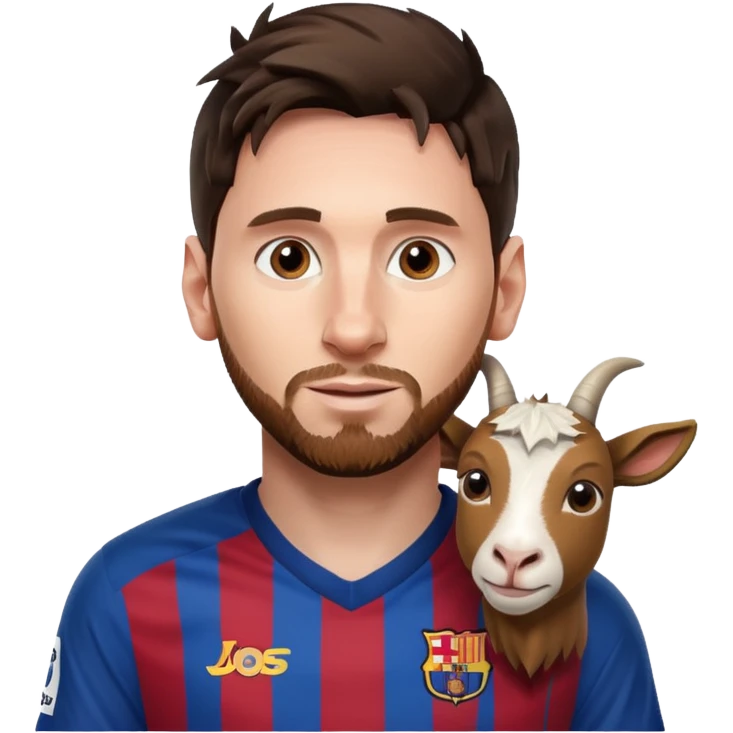 Lionel Messi avec une chèvre  emoji