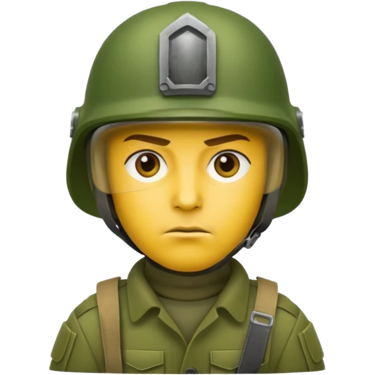 Soldier just face no body generic yellow skin with a BLANK  gunner helmet that IS GREEN AND has NO FUCKING ISIGNIA ON THE HELMET emoji