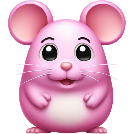 Pink fat mouse with glitter and big ears emoji