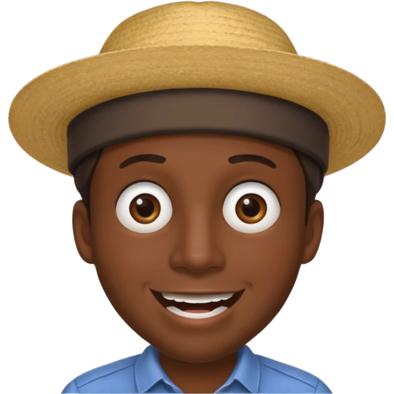 homme créole réunionnais  étonné  avec chapeau emoji