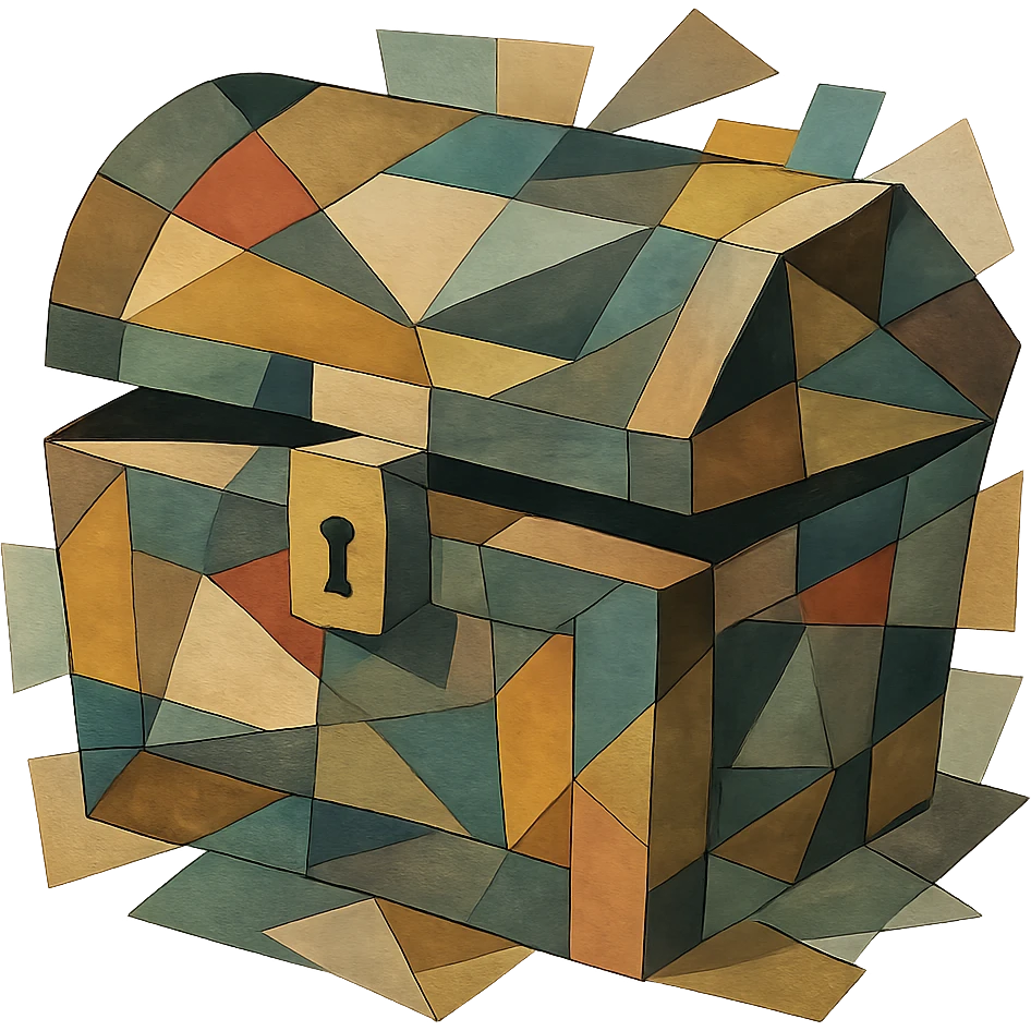 a chest, cubist abstraction style emoji