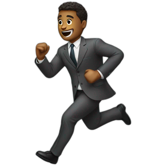 suit man running fast emoji