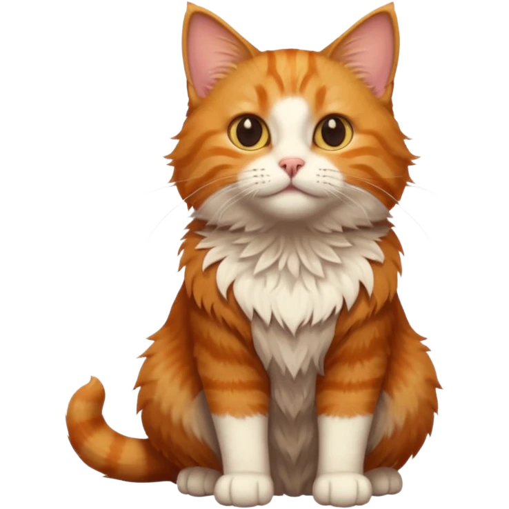 A high-resolution photo-realistic digital illustration of a ginger tabby cat, chest upward emoji