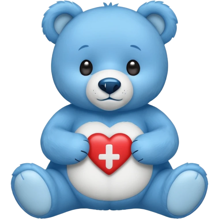 a blue bear with the diabetes awareness symbol emoji