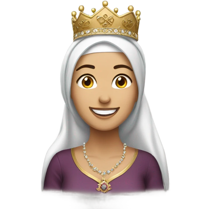 a Turkish woman with a crown on her head, but a married Muslim woman with a smiling face emoji