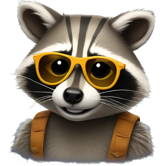 Raccoon wearing sunglasses emoji