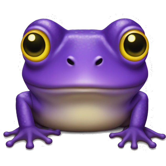 purple frog with yellow heat eyes emoji