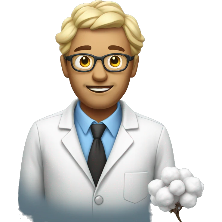 science man with cotton emoji