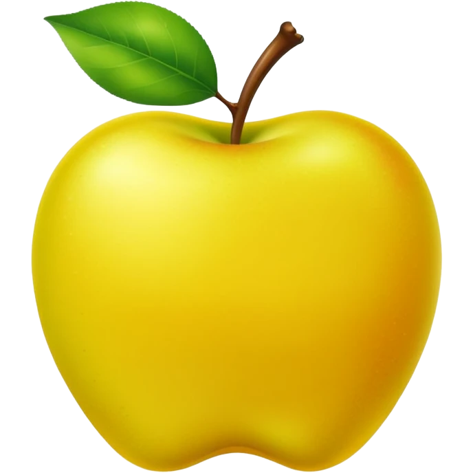 Yellow apple green leaf flush emoji