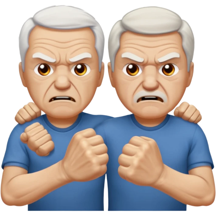 two angry white elder fight  emoji