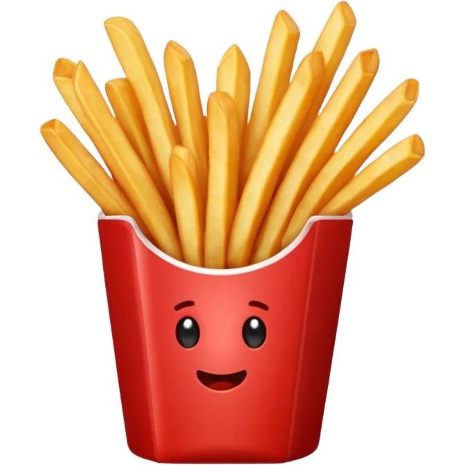 Red French fries emoji render emoji