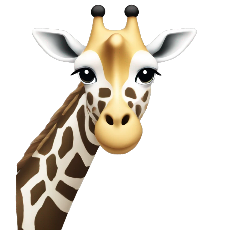 Block letter “U” but it is a Giraffe head on one side facing left and zebra head on other side facing right emoji