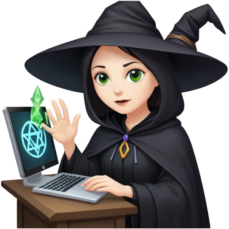 Witch hexing a computer  emoji
