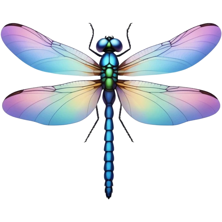 Peaceful Dragonfly change color  keep  black background  emoji