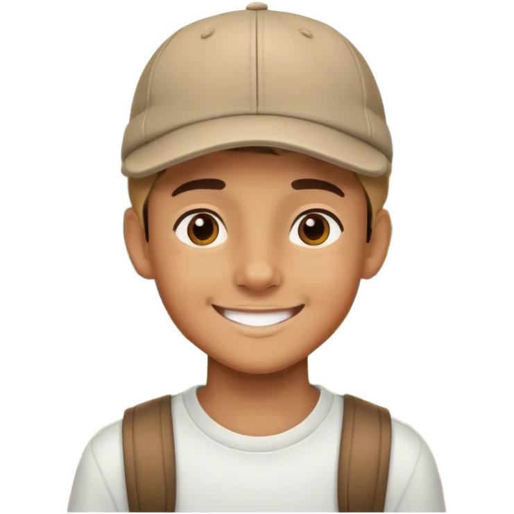 boy in cap smiling outdoors emoji