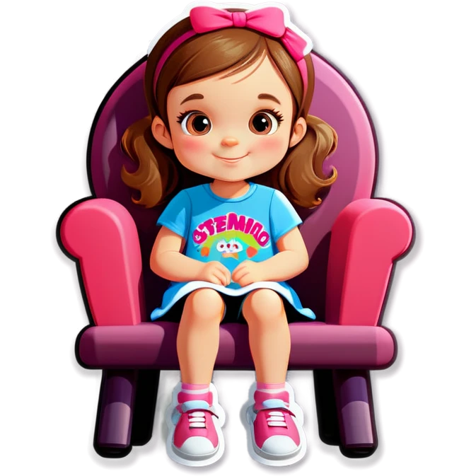 Little girl sitting in big chair emoji