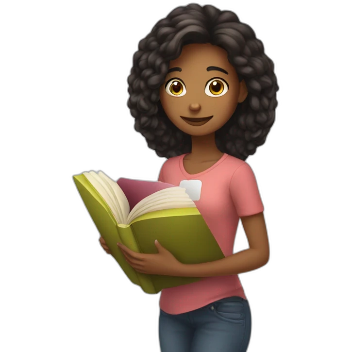 girl super book author holding a book emoji