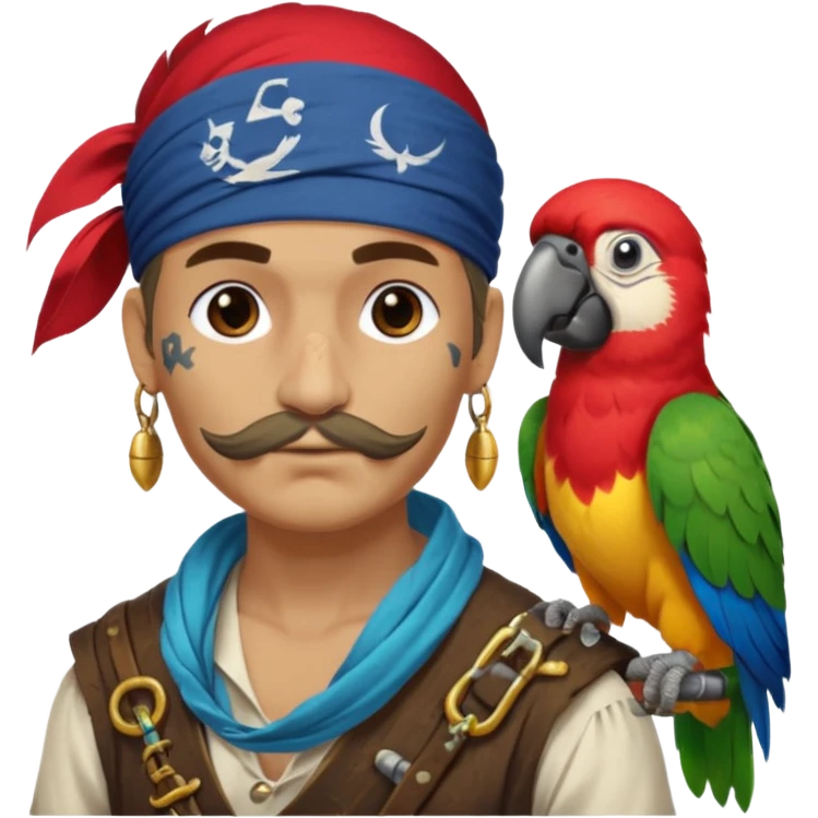 pirate and parrot emoji
