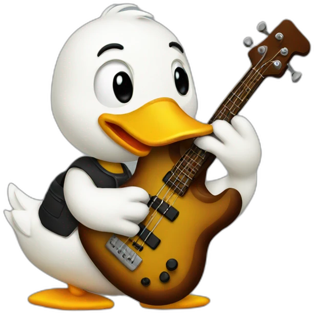 a duck playing bass emoji