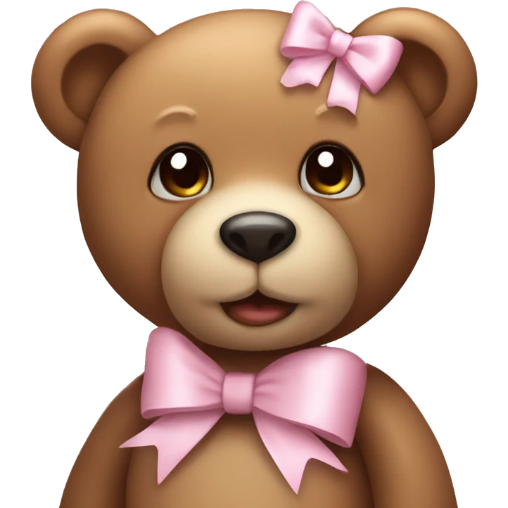 teddy bear with light pink bow  emoji