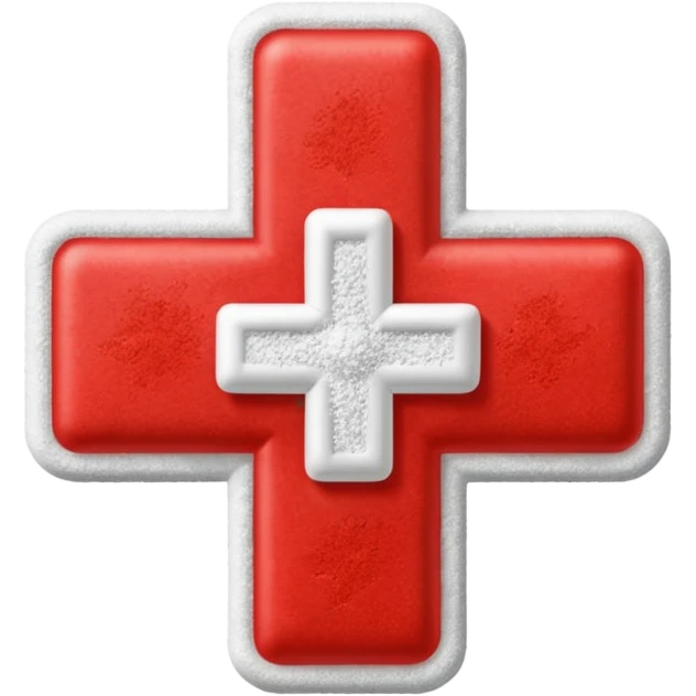 red cross icon on sugar powder emoji