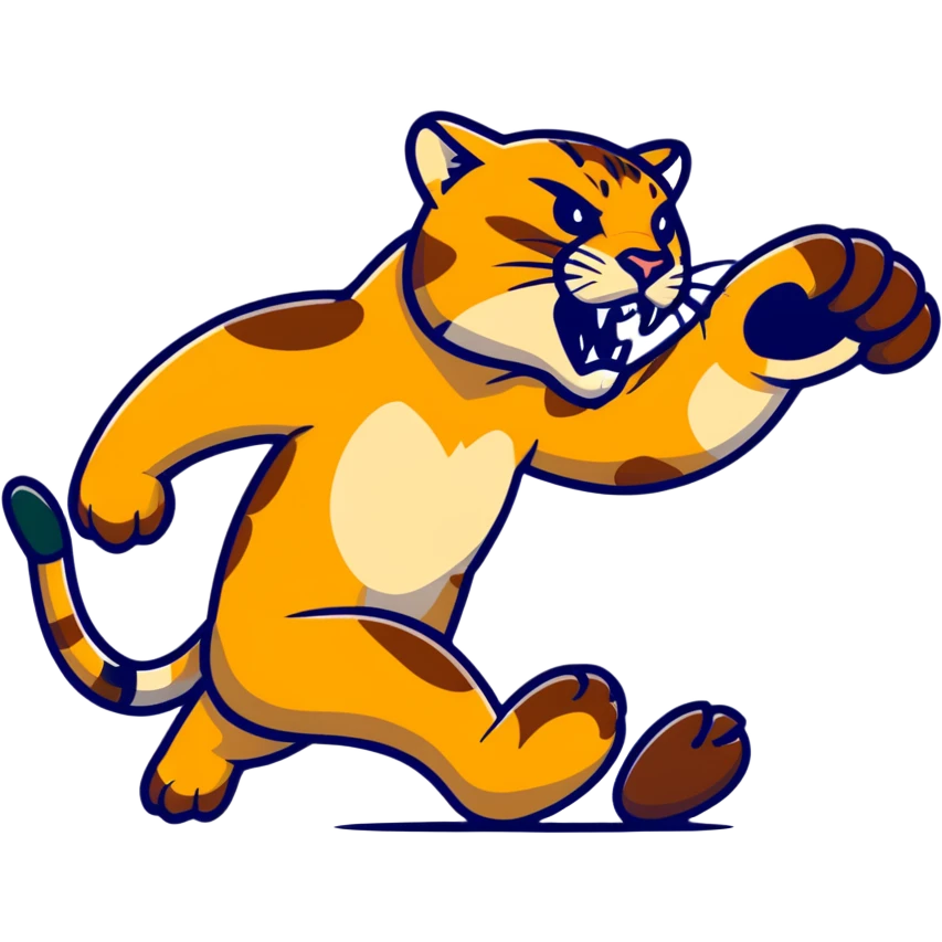A Florida panther beating up Canadian emoji