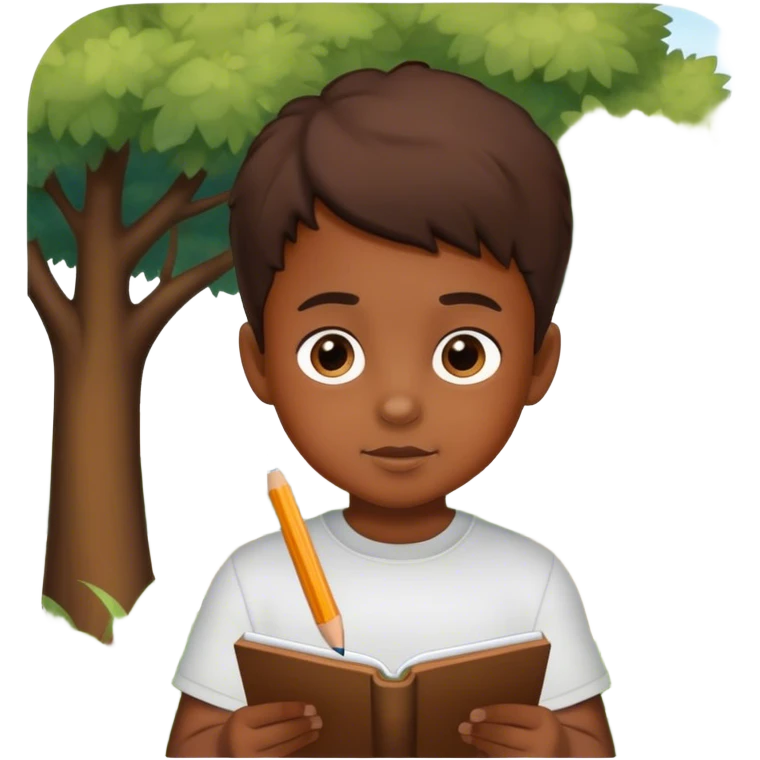 little boy drawing  outdoors emoji