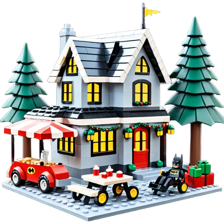  Ultra hotrod cute Lego Haunted Batman dream house Caravan with picnic table and folding chairs at Christmas  emoji