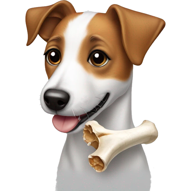 ￼Jack Russell holding a bone emoji