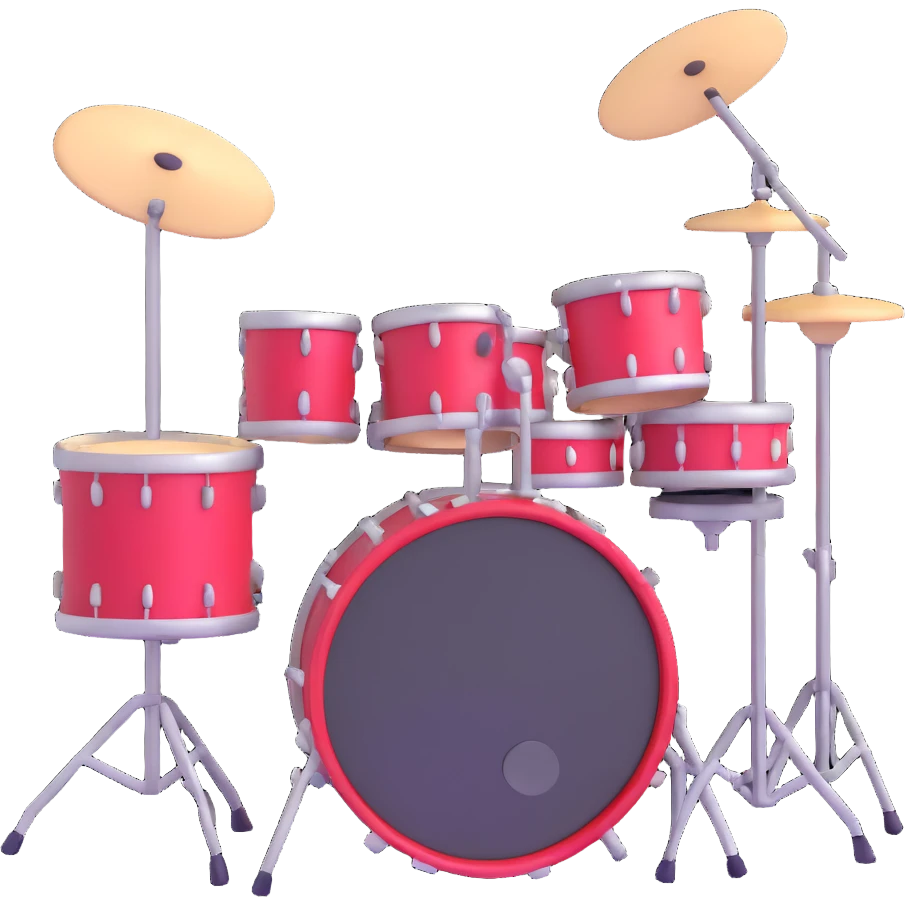 drum set with dynamic lighting emoji