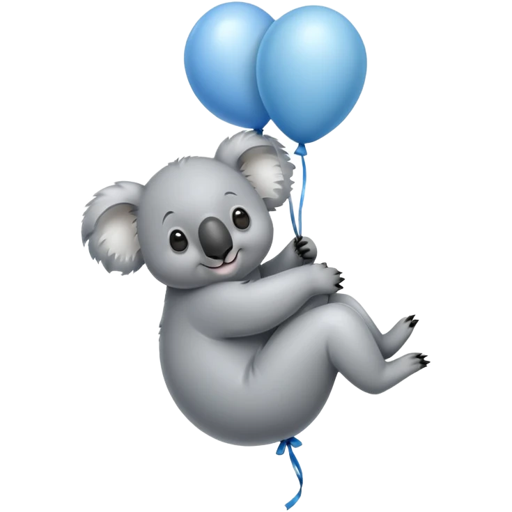 Koala hanging from balloon emoji